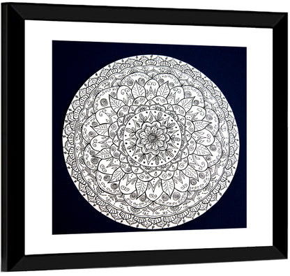 Navy Ornamental Mandala Wall Art