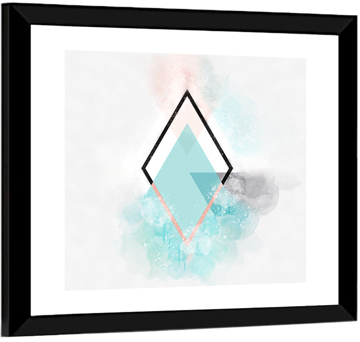 Scandinavian Diamond Geometry Wall Art as a framed print