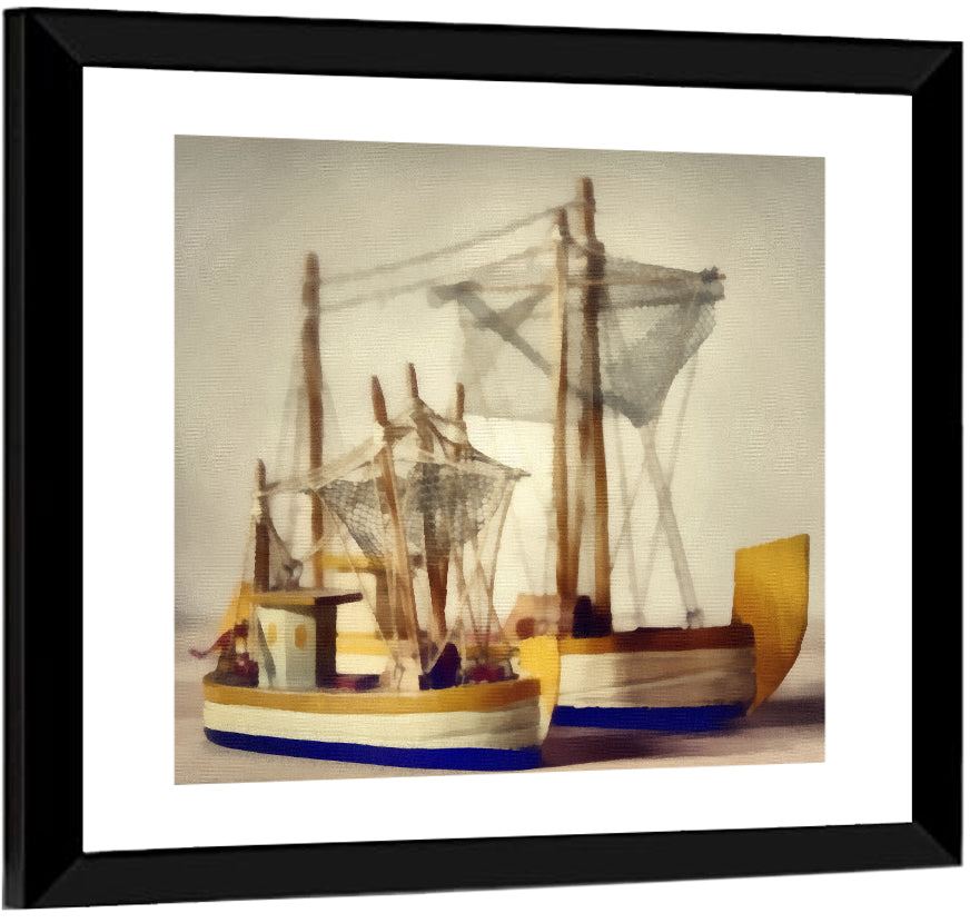 Two Watercolor Boats Wall Art