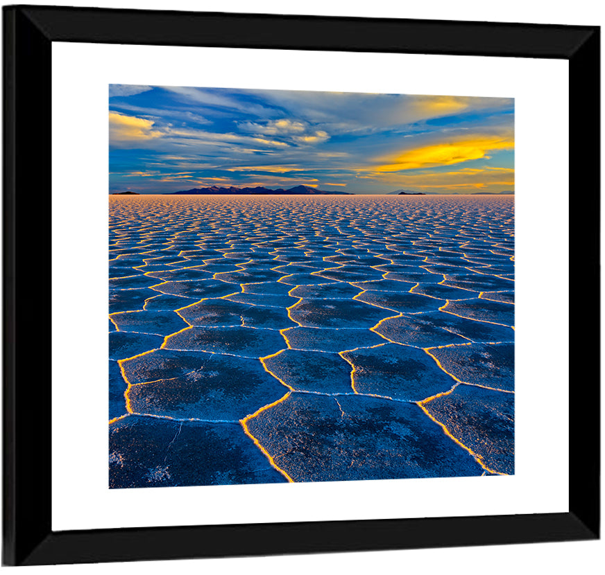Salar De Uyuni Salt Flats at Sunset Wall Art