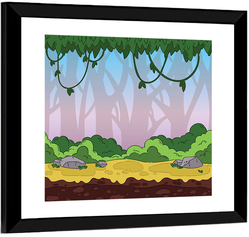Playful Jungle Path Illustration Wall Art
