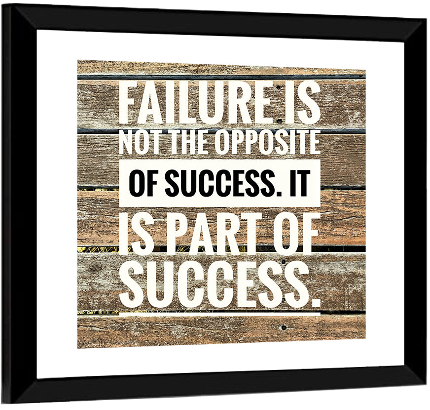Failure Is Part of Success Rustic Typography Wall Art