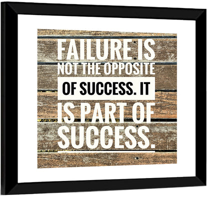 Failure Is Part of Success Rustic Typography Wall Art