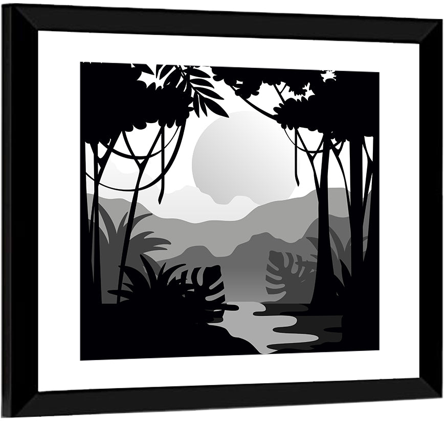 Tropical Jungle Silhouette Wall Art