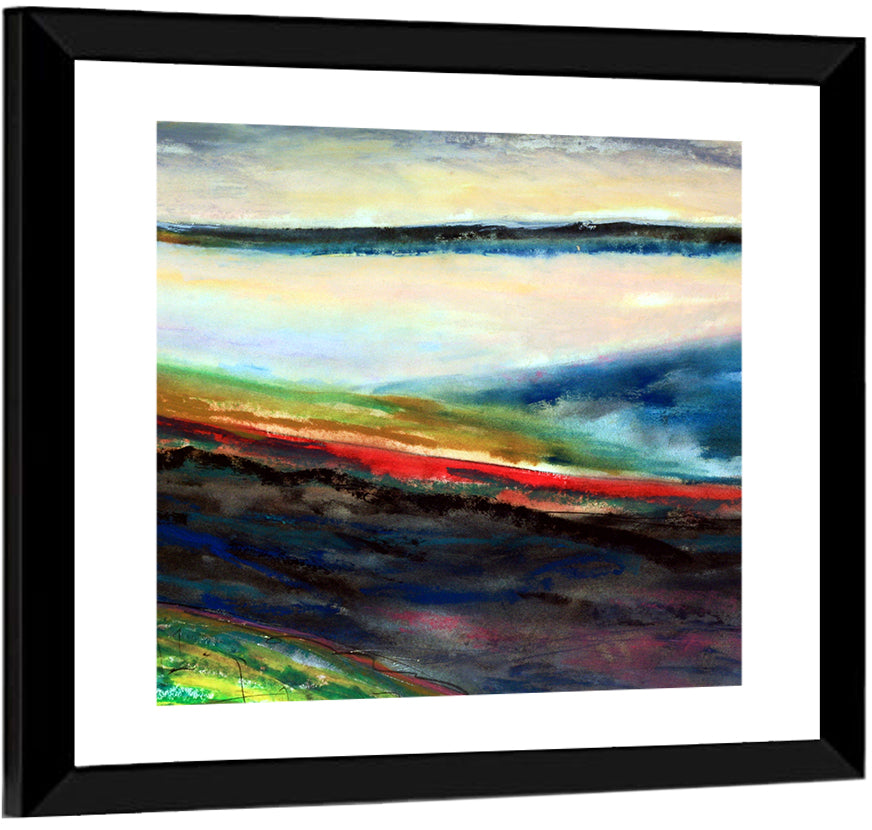 Moody Horizon Stripe Abstract Landscape Wall Art