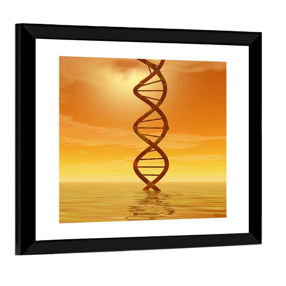 Dna Helix at Sunset Wall Art