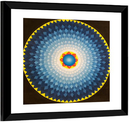 Radiant Blue Sunburst Mandala Wall Art