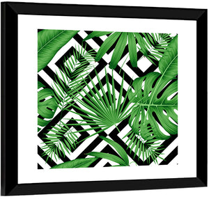 Geometric Leaves Pattern Wall Art