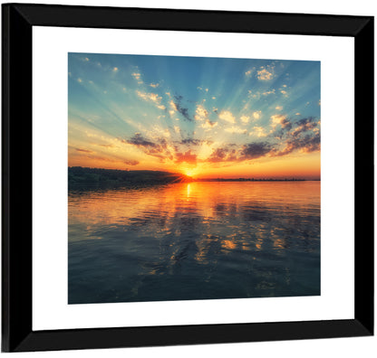 Sunburst Over River Wall Art