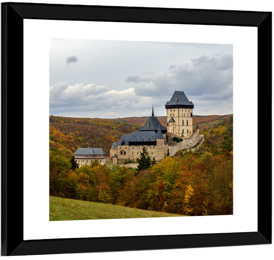 Karlštejn Castle in Autumn Forest Wall Art