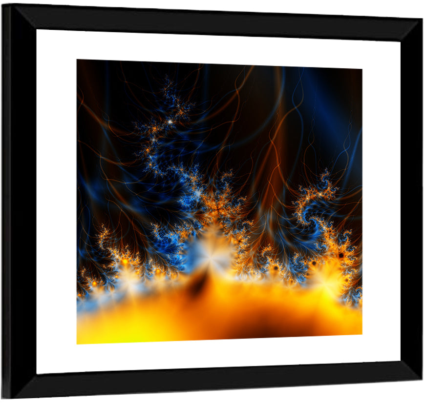 Solar Flare Fractal Flame Wall Art