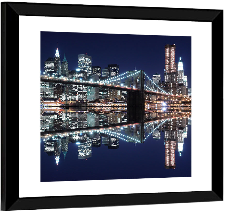 Brooklyn Bridge Symphony at Night Wall Art