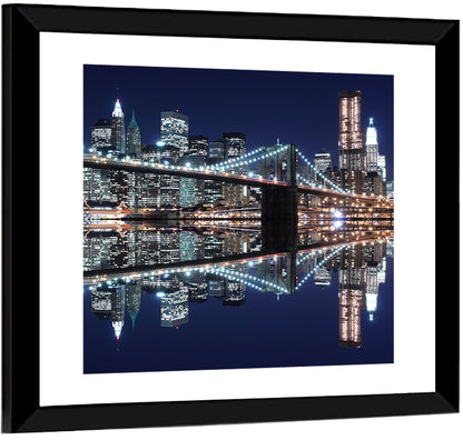 Brooklyn Bridge Symphony at Night Wall Art