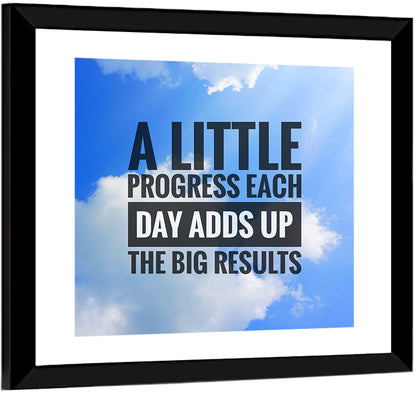Little Progress Each Day Typography Wall Art