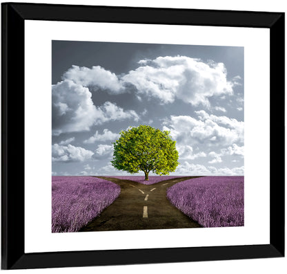 Lavender Meadow Crossroad Wall Art