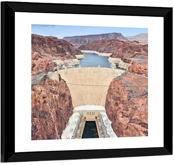 Hoover Dam High-angle View Wall Art as a framed print
