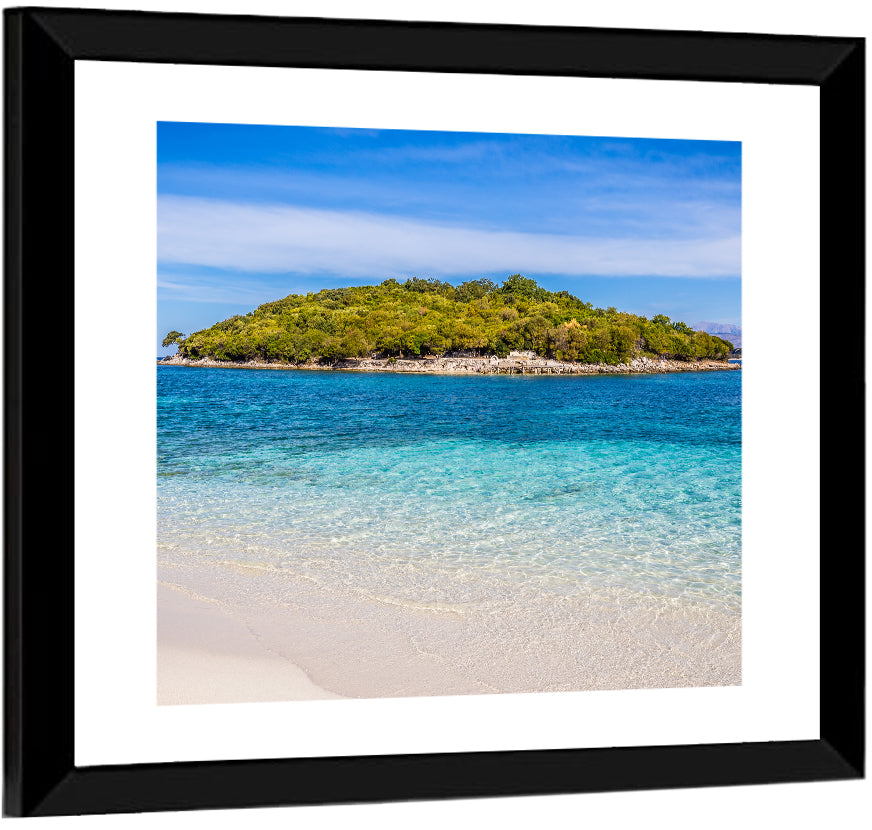 Butrint Turquoise Island Beach Wall Art