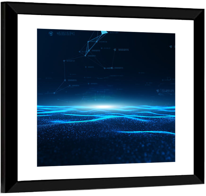Digital Data Waves Wall Art