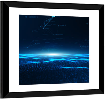 Digital Data Waves Wall Art