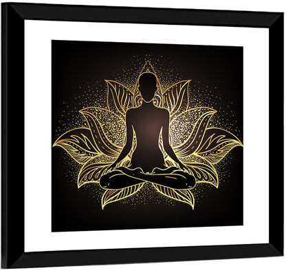 Golden Chakra Silhouette Wall Art
