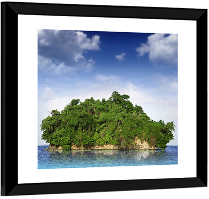 Tranquil Tropical Island Reflection Wall Art