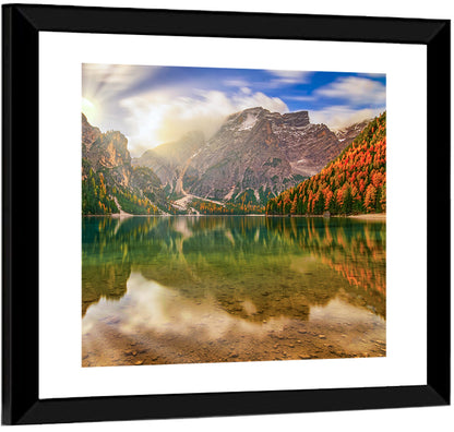 Lago Di Braies Sunrise Wall Art