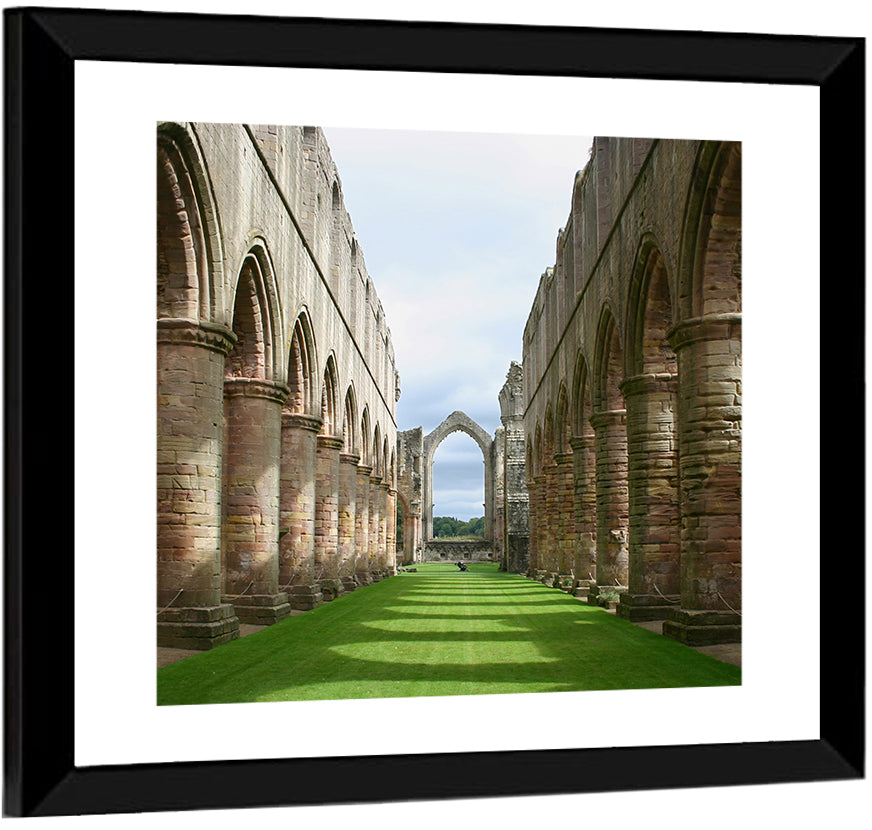 Fountains Abbey Ruins Grassy Nave View Wall Art