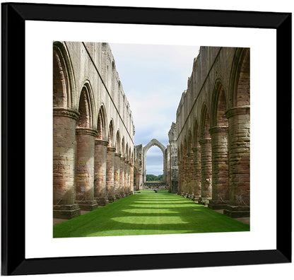 Fountains Abbey Ruins Grassy Nave View Wall Art