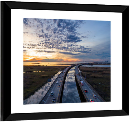 Mobile Bay Bridge at Sunset Wall Art