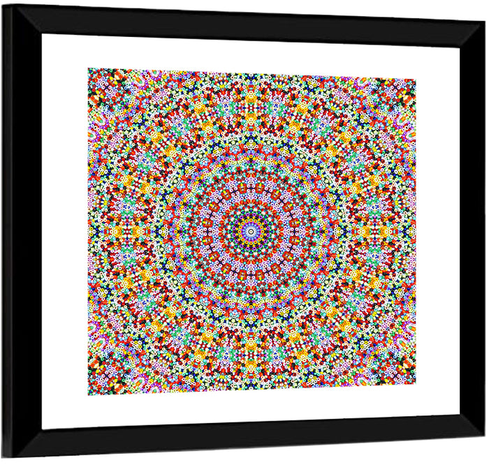 Beaded Kaleidoscope Mandala Wall Art as a framed print