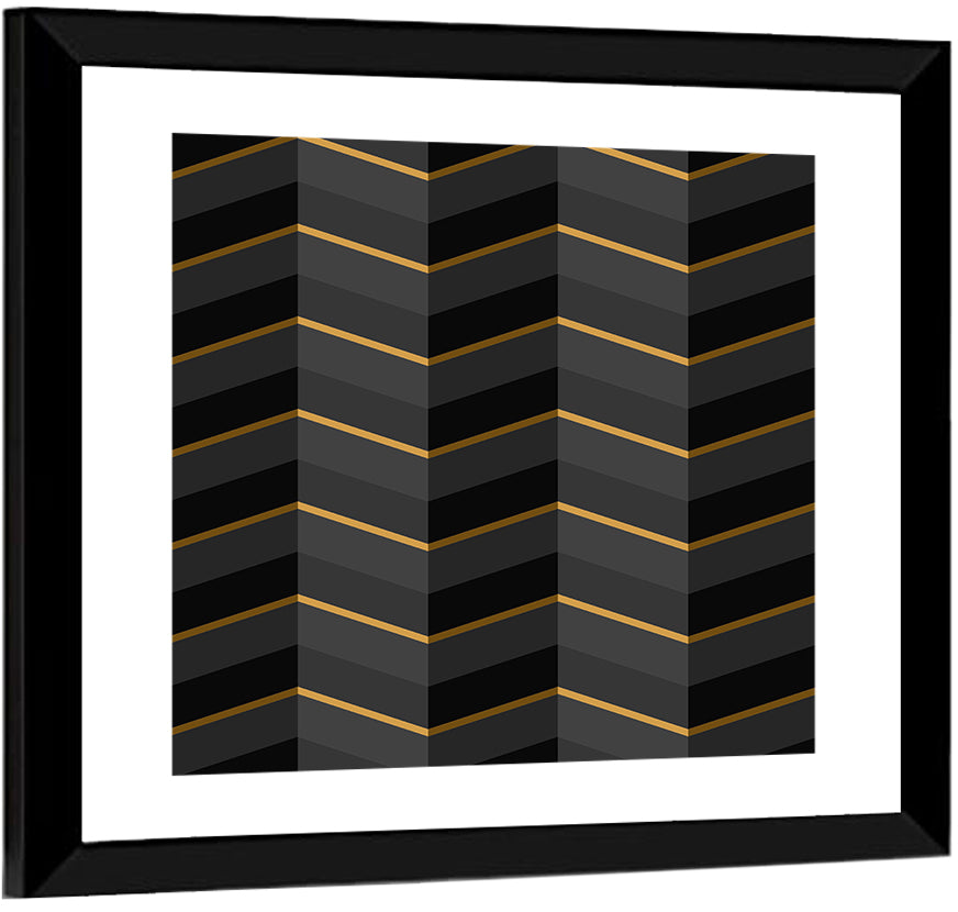 Black Stripes with Gold Accents Wall Art