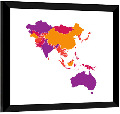 Asia Pacific Map Wall Art