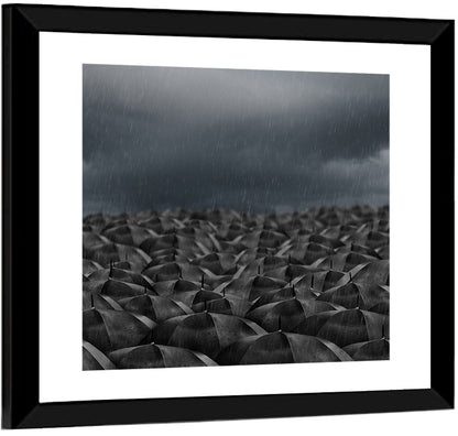 Rain Umbrellas Abstract Wall Art