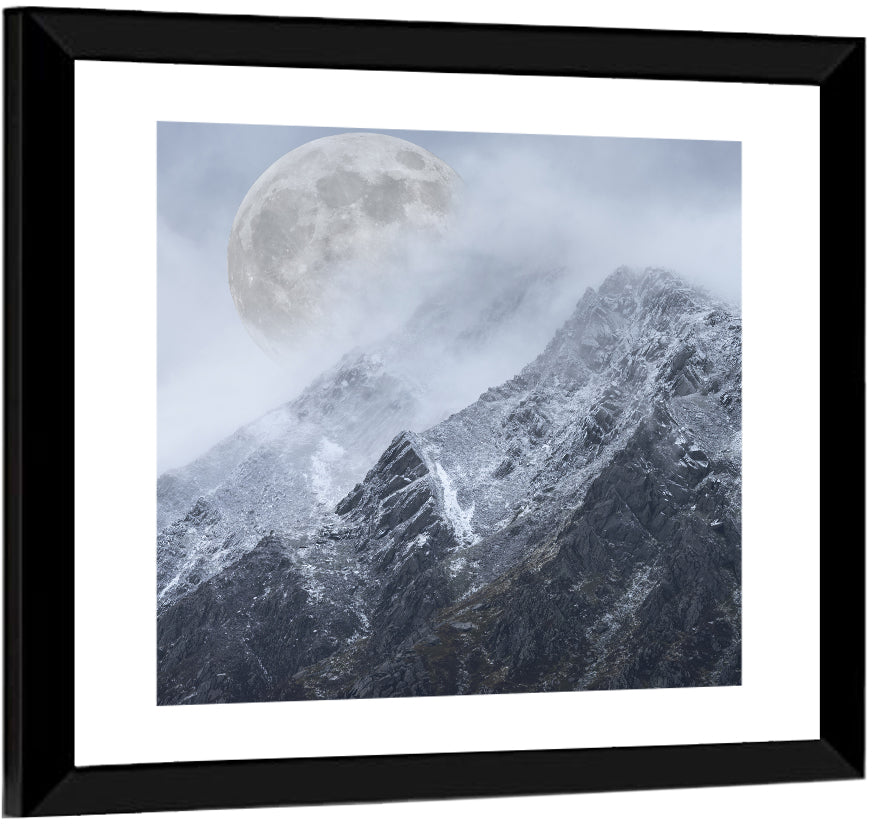 Supermoon Over Snow-capped Peaks Wall Art