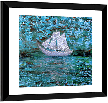 White Boat Wall Art