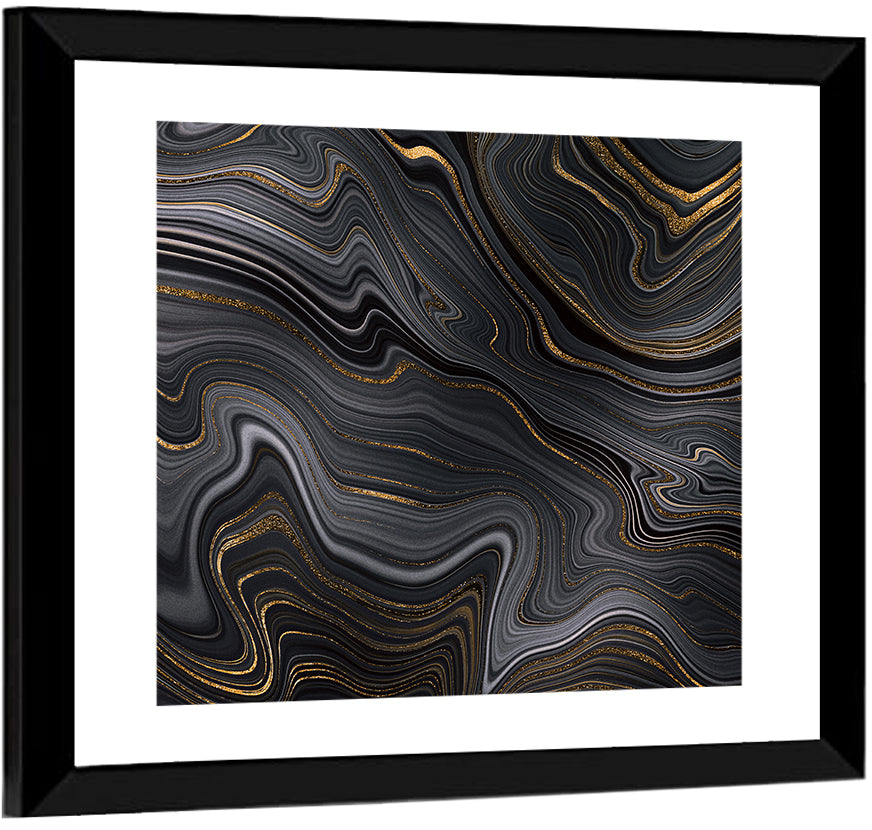 Golden Veins Abstract Wall Art