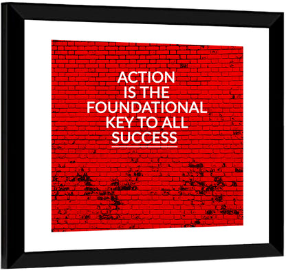 Key to Success on Red Brick Wall Art