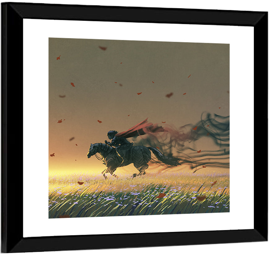 Unstoppable Knight with Red Cape Wall Art