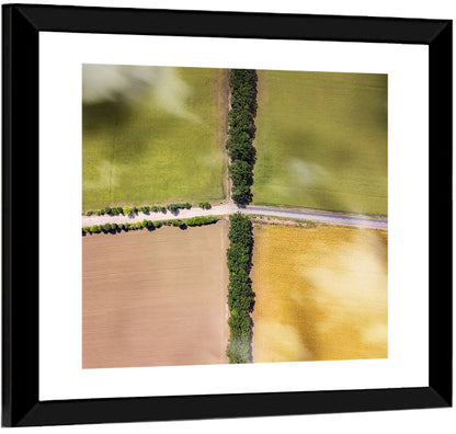 Aerial Farmland Quadrants Wall Art