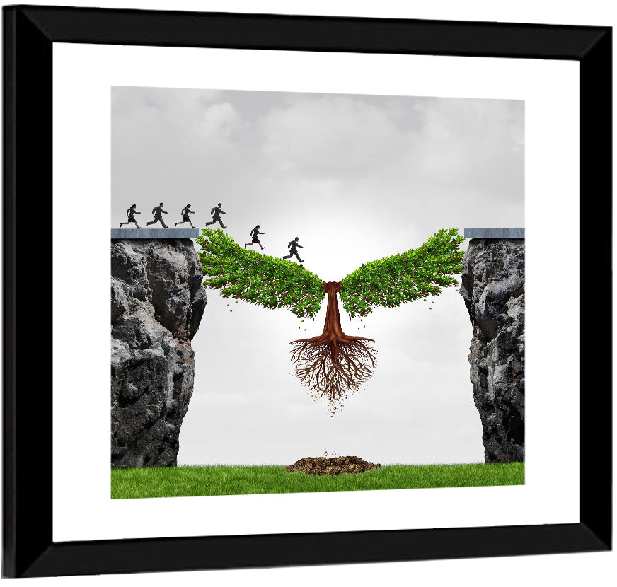 Winged Tree Over Chasm Wall Art