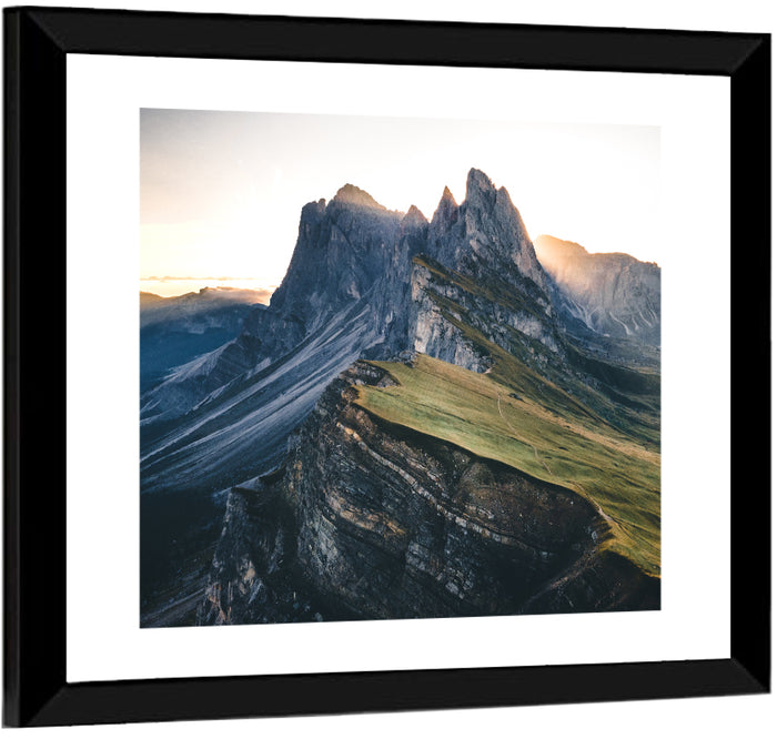 Seceda Ridge, Dolomites Wall Art as a framed print