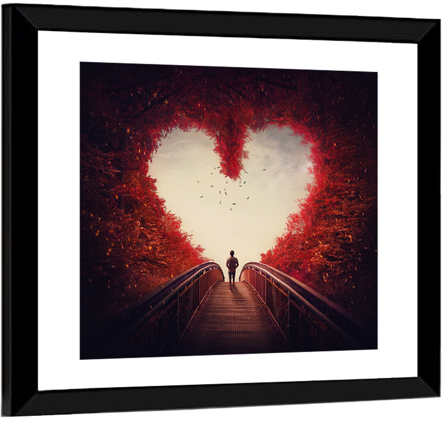 Heart Shaped Forest Path Wall Art