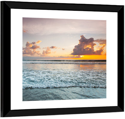 Cloudy Beach Sunset Wall Art