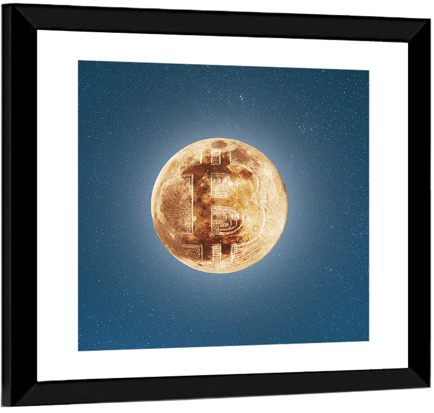 Bitcoin Circuit Moon Wall Art