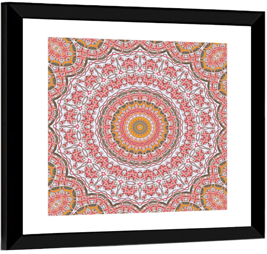 Pink Mosaic Mandala Wall Art