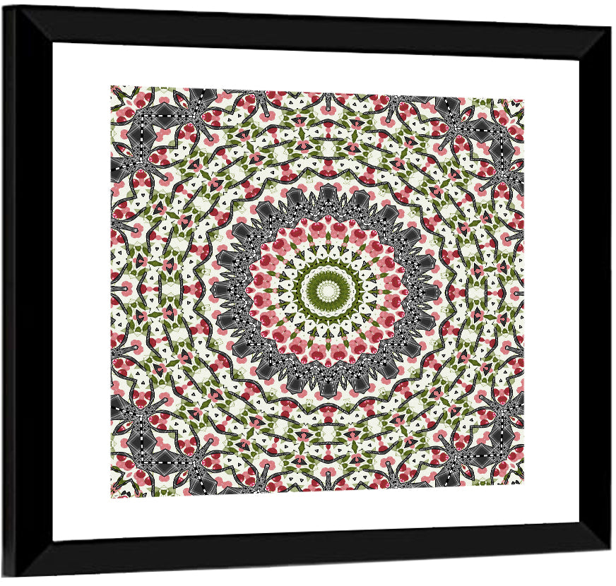 Cherry Mosaic Mandala Wall Art