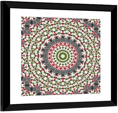 Cherry Mosaic Mandala Wall Art