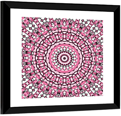 Pink Mosaic Kaleidoscope Mandala Wall Art