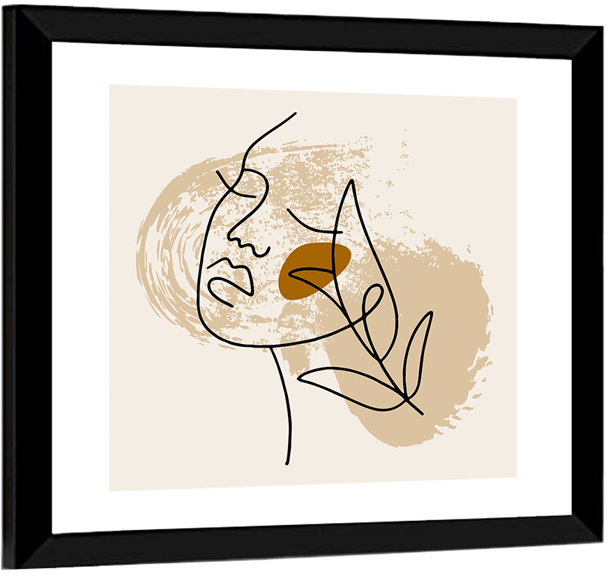 Minimalist Woman Line Portrait Wall Art