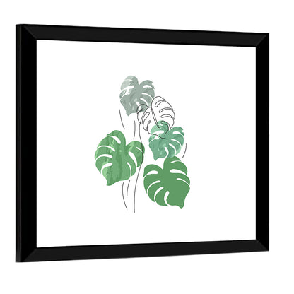 Monstera Leaves Minimalist Wall Art